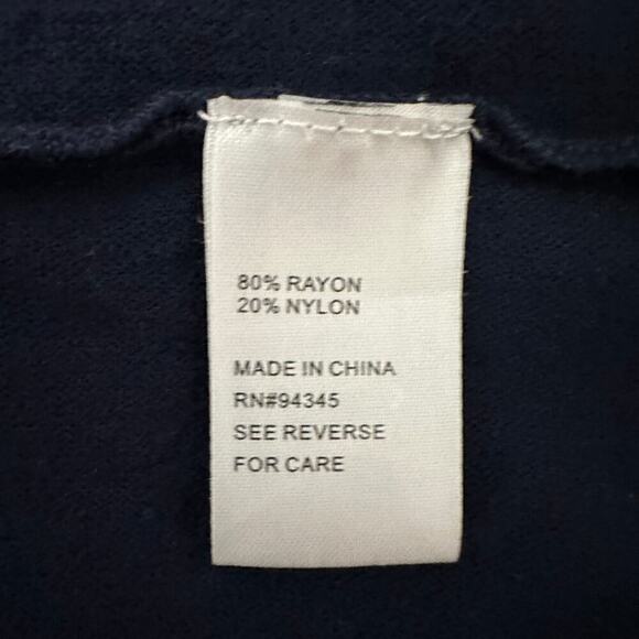 Boston Proper Navy Cap Sleeve Fit & Flare Sweater Knit Mini Dress (M) - Picture 12 of 13